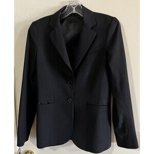 Theory 80001198. Black Wool Blend 2 Button Blazer Jacket Size 2. * Flaws*